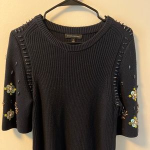 Banana Republic Navy sweater with beaded sleeves - M